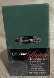 Ultra-Pro Forest Green Satin Tower Deck Box Holds 100 Cards Snap Lock New Sealed