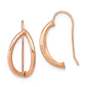 14K Rose Gold Half Circle Wire French Earrings