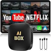 Wireless CarPlay Adapter, 2025 Upgrade with Netflix/YouTube/TF Card Plug & Play Dongle | Wireless Adapter for iPhone & Android Auto | Supports CarPlay for Cars | Dual System, 5G WiFi, Easy Setup 2+32G