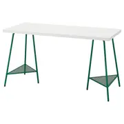 LAGKAPTEN / TILLSLAG desk, white/green, 140x60 cm