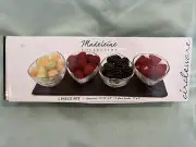 Madeline Collection Circleware 5 Piece Set 4 bowls with slate tray NEW