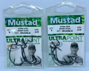 (2) MUSTAD ULTRA LOCK WORM HOOKS ULTRA POINT SIZE 2/0 (QTY 5 )