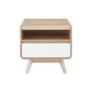 Robin Bedside Nightstand Side Table - White - White