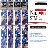 在飛比找蝦皮購物優惠-Nippon SIM 10/20/90/135GB 日本進口