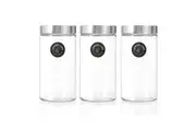 3x Lemon & Lime Alto 1.7L Glass Jar 22cm Stainless Steel Lid Kitchen Storage CLR