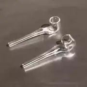 2 PCS 100mm Thick Glass Cigarette Pipe Reusable Hitter Herb Smoking Tube Pipes