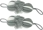 Beavorty Tub Bath Flower Long Shape Body Bath Tool Foaming Shower Balls Mesh Bath Flowers