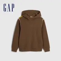 在飛比找momo購物網優惠-【GAP】女童裝 Logo帽T-深棕色(889722)