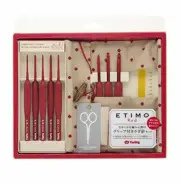 ETIMO Red Crochet Hook Set Red Knitting Needle Tulip Cushion Grip Japan Gift