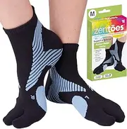 ZenToes Padded Bunion Relief Socks for Women and Men with Big Toe Separator, Built-In Bunion Protector Cushion, Arch Compression, Moisture Wicking Cotton Blend - 1 Pair (Medium)