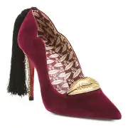 Christian Louboutin Hot Kiss T’s Burgundy Velvet 100MM 38.5 IT