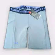 Under Armour Womens XS Heat Gear Padded Compression Bike Shorts Gray 1281967 NWT