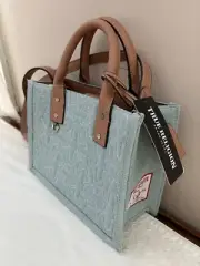 NWT True Religion Designer Signature Logo Light Blue Handbag Shoulder Bag $148