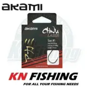 AKAMI CHINU LASER Black Ready Snelled Hooks Sizes 03 - 07 205cm 10pcs
