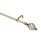Modern Twist 24 to 48 in. Single Curtain Rod in Antique Brass