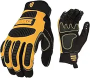 DEWALT Mechanic Gloves for Men – Firm Grip Work Gloves with Tacky Silicone Fingertips, Impact Guards, and PVC Palm Overlays, Black