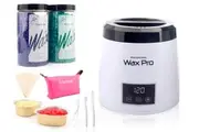 Digital Pro Waxing Kit, Non-Stick Wax Pot Warmer, Hard Wax Beads Heater, Waxing Spray, Paperless Depilatory, White