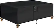 SUPERHOLD Outdoor Coffee Table Cover - Waterproof Rectangular Patio Coffee Table Cover (48L x 26W x 18H inches, Black) Outdoor Small Side Table Cover Patio Furniture Covers for Outdoor Furniture