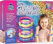 PURPLE LADYBUG Make Your Own Bracelet Making Kit for Girls - Creative Glitter Bracelet Craft Kit, DIY Jewelry-Making Set with Gemstones, Glitter & Tubes, Fun Craft Activity for Kids