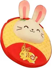 HEALSOPTHY Rabbit Crossbody Bag Chinese Style Plush Money Pouch for Year Cute Red Envelope Coin Bag for Auspicious Celebrations
