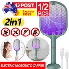 1/2PCS Electric USB Rechargable Racket Fly Swatter Mosquito Insect Killer Zapper