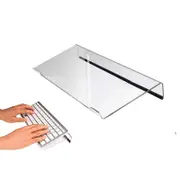 Computer Keyboard Stand Clear Acrylic Tilted Keyboard Holder for Office Desk Home School-Straight-sided Model (with non-slip strip)