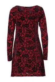 Latoya Velvet Print Swing Dress--VER-LATOYA