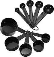 uxcell Measuring Spoon Set, Home Essentials Cooking and Baking Tools for Coffee Cocktail Tea Black