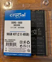 Crucial 96GB (2 x 48GB) 5600 PC5 44800 DDR5 SO-DIMM CT2K48G56C46S5 ***SEALED***
