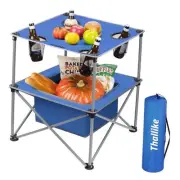Portable Folding Camping Table Lightweight Outdoor Picnic Table with 4 Cup