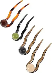 PACKOVE 4pcs Vintage U Shaped Hairpins for Women Minimalist Hair Sticks and Elegant Hair Styling Accessories for Chignons and Updos