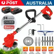 Cordless Grass Trimmer Lawn Electric Whipper Snipper Strimmer 6 Blade 2 Battery