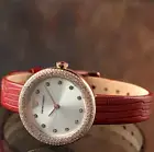 Emporio Armani Watch AR11438 Two-Hand Red Leather Rose Gold-Tone