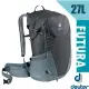 【德國 Deuter】Futura 27L 輕量網架式透氣背包(附原廠防水背包套)/Aircomfort 透氣網架背負系統_ 3400321 黑/水藍