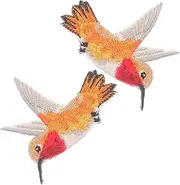 DOITOOL 2pcs DIY Bird Embroidered Patches Iron Applique for Clothing Decor Versatile Sewing Embellishments for Shirts Pillows and Crafts
