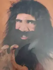 Vintage Halloween 1989 Forum Novelties Caveman black Wig & Beard big lebowski