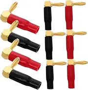 OSALADI Gold Plated Banana Plugs Socket Speaker Banana Jacks Locking Mechanism for
