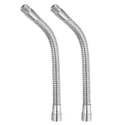 10" Microphone Gooseneck 2Pcs 5/8-27 Thread Flexible Tube Extension Silver
