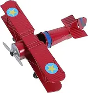 DOITOOL Vintage Iron Airplane Model Decor Retro Aircraft Biplane Centerpiece for Home Detailing Unique Design for Christmas Decoration Red Color