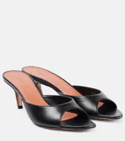 [Amina Muaddi] Amina Muaddi Alexa 60 leather mules AU 7 black