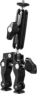 Labymos Multi-Functional Clamp Bicycle Handlebar Adapter Mount Ball Mount Clamp Dual 360°Rotatable Ballhead 1.5kg/3.3 Load Bearing Aluminum Alloy with 1/4 Inch Screw & 3/8 Inch Thread Hole Compatible