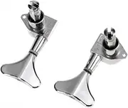 Mikinona Bass Guitar Tuner 4pcs 2l2r Bass Tuners Silver Hard Zinc Alloy Replacement Tuning Pegs