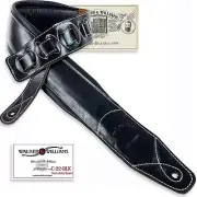 Walker & Williams C-22-BLK Extra Wide Double Padded Black Leather Guitar Strap