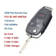 Flip Remote Car Key Fob 4 Button 902Mhz 49 Chip for Ford F150 FCC ID: N5F-A08TDA