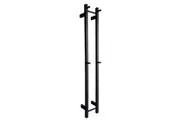 AGUZZO EZY FIT Heated Towel Rail - Double Vertical Square Tube - Bottom Wired - (200mm x H1400mm) - Matte Black