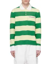 striped piqué polo shirt 1,2,3,4,5 Green