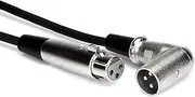 Hosa XRR-101.5 XLR3F to Right-Angle XLR3M Balanced Interconnect Cable, 15 Feet Length