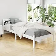 [Artiss] Single Bed Frame Platform Wooden Timber Frames Beds Base with Storage Bedroom Room Decor Home Furniture White for Kids, Toddler and Adult, Modern Design