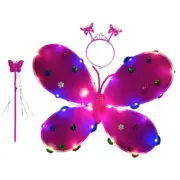 LED Sparkling Light Up Butterfly Fairy Wing Costume Set Wing with Lights