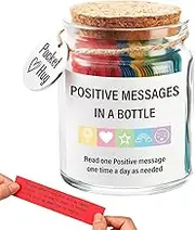 Huvqianu Positive Messages In A Bottle | Affirmation Messages Jar | Daily Encouraging Bottle for Friend Girlfriend Sister Wife
